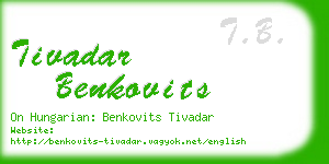 tivadar benkovits business card